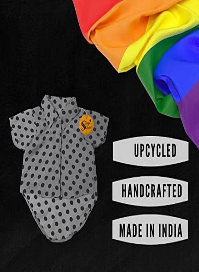 سايج سكوير تيشيرت للكلاب مطبوع عليه رسومات مربعة مميزة، تيشيرت عصري، سترة فائقة النعومة وخفيفة الوزن، ملابس مريحة وجيدة التهوية للكلاب، زي أنيق (مقاس كبير جدًا - 24 بوصة) (رمادي منقط) - Image 4